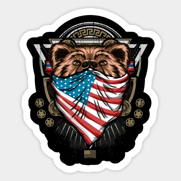 PROUD BEAR AMERICAN TEAM Sticker by JOISDRAW ART